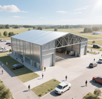 Специализированный современный металлический склад быстрого сборки