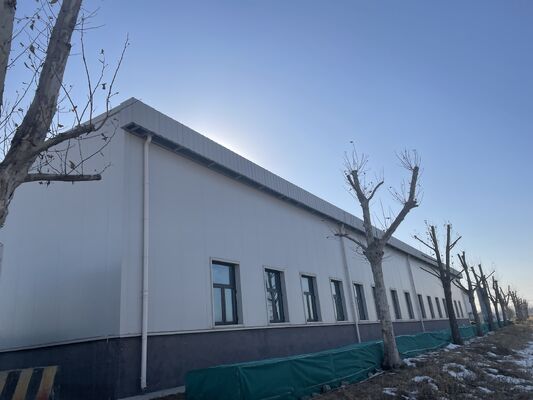 Высокопрочная стальная конструкция двутавровой конструкции. Сборное промышленное металлическое здание для цеха с опцией огнестойкой панели.
